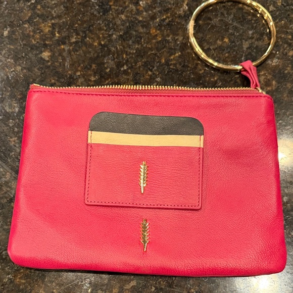 Elegant Pink Clutch with Gold Ring Handle - Picture 3 of 3